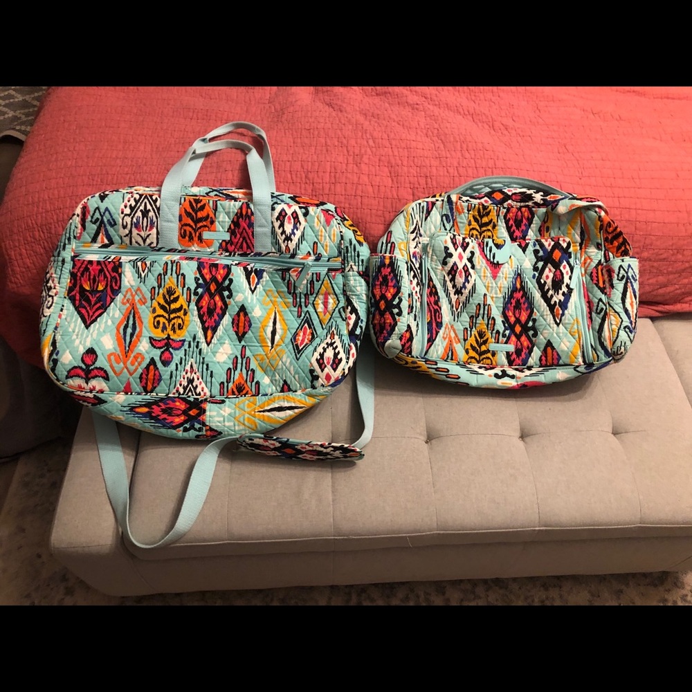 vera bradley diaper bag & over night bag SET of 2